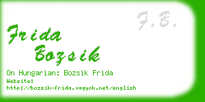 frida bozsik business card